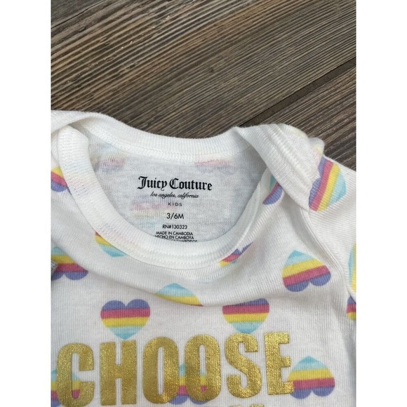 Juicy Couture Infant Girl One Piece Bodysuit (Bundle of 2) 3/6 month Gray White - Picture 7 of 10